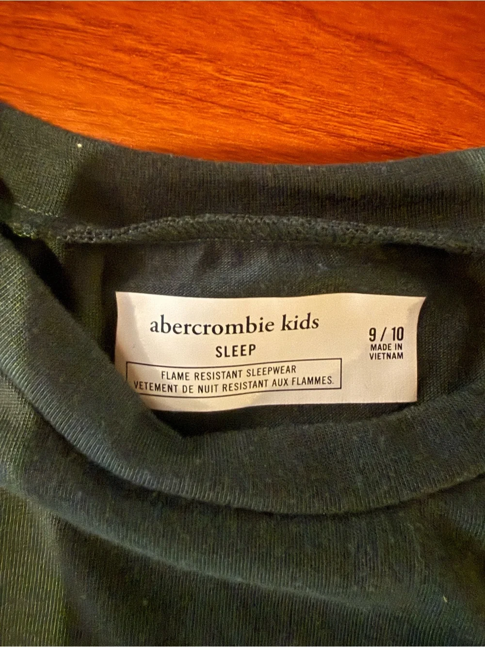 abercrombie kids navy & dark green plaid pajama set - long sleeve top & shorts